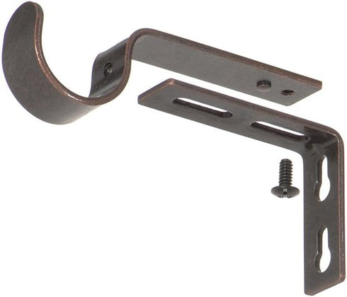 Ivilon Adjustable Brackets for Curtain Rods - Set of 2 for 1 or 1 1/8 Inch Rods - Oil Rubbed Bronze
