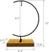 YY YEARCHY Metal Stand for Hanging Glass Globe Ball - Terrarium Air Plant Stand, Flower Pot Holder (G rectangle wood)