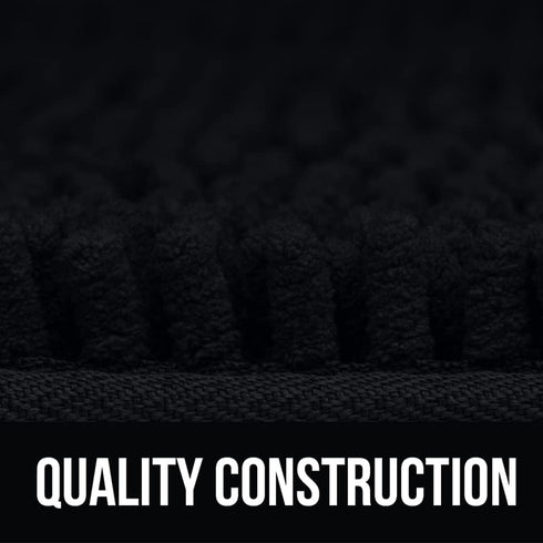 KANGAROO Luxury Chenille Bath Rug, Extra Soft Shaggy Mat for Kids Bathroom, Machine Wash, 24x17, Black