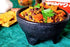 Black 3-Legged Plastic Molcajete Salsa Bowls for Homemade Dips, Party Foods, Picnic Condiments, Sauces & Toppings (2 Pack, 11 oz) by Enqargo by Enqargo