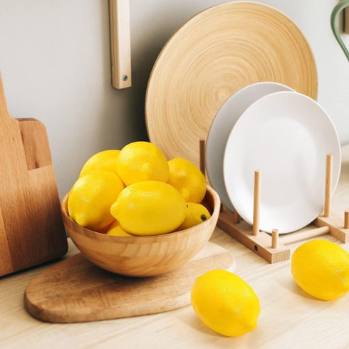 3.7 2.5 (12PCS) BigOtters Large Artificial Lemons, x Vivid Faux Lemons for Fake Fruit Bowls, Home Kitchen Decor, Party