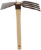 Zenport J607 Hoe/Fork Combo, 3.25-Inch Carbon Steel Blade Head and 4-Prong Fork, 1 Count (Pack of 1), Natural