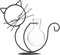 TJ Global Cat Glass Planter Vase Holder, Plant Terrarium, Propagation Station, Metal