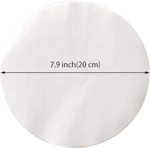8 Inch Parchment Paper Rounds, 200 Sheets for Baking, Heavy Duty Nonstick Air Fryer Liners for Cookies, Meat