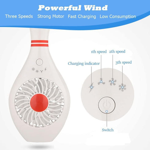 Mini Handheld Portable Fan, USB Fan for Home Office Sports Travel, Bowling Pin Design, Perfect for Makeup and Holidays