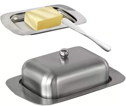 AYZA Butter Dish with Lid and Butter Spreader,Butter Dish Size Perfect for Butter
