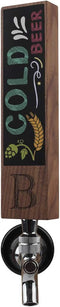 Monogrammed B Chalkboard Beer Tap Handle, 8 Inch Tall Walnut Wood for Home Brew Kegerators, Gift for Him