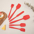 6 Pieces Silicone Spatula Set - Heat Resistant Kitchen Utensils, Food Grade Rubber for Nonstick Cookware (Red)