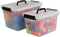 Obstnny 12 Quart & 6 Quart Plastic Latching Box, Clear Storage Bins with Handles and Lid