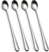 IQCWOOD Long Handle Iced Tea Spoons - 9-Inch Long Handle Tea Spoons, Set of 4 Stainless Steel Cocktail Stirring