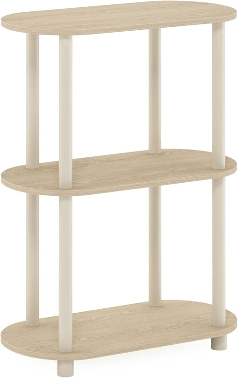 Furinno Besi 5-Tier Industrial Multipurpose Shelf Display Rack with Metal Frame, Narrow,