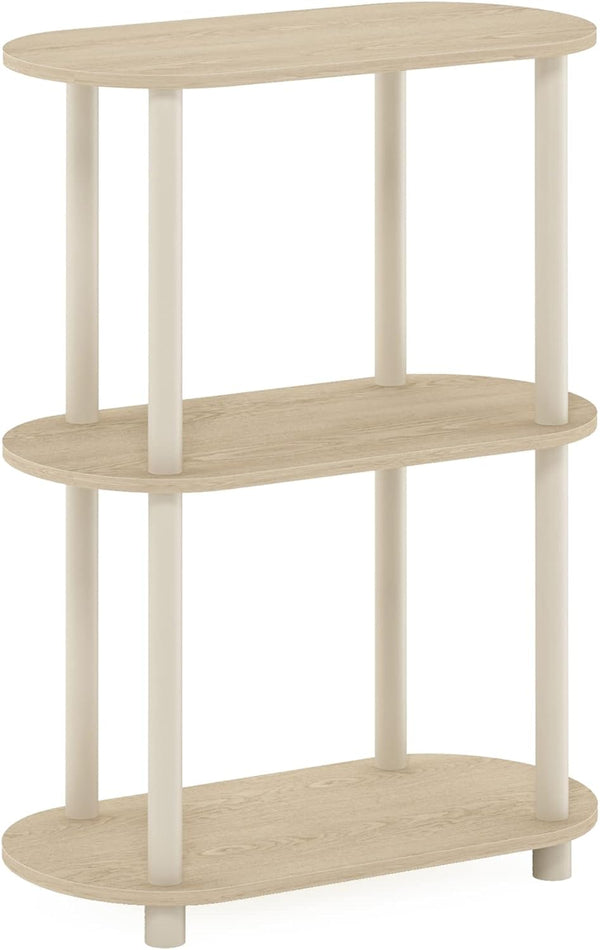 Furinno Besi 5-Tier Industrial Multipurpose Shelf Display Rack with Metal Frame, Narrow,