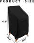 (2 Pack 25.5"L 25.5"W 47"H, WOMACO Stackable Patio Chair Cover Waterproof Outdoor Stacking High Back Chair Cover Water