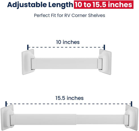 2 Packs Safoner Adjustable RV Shower Corner Storage Bar- Durable Aluminum RV Corner Caddy for Shower Organization