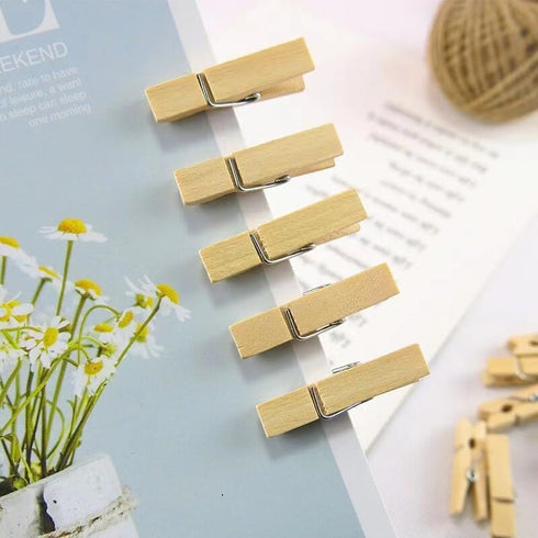 Durable Mini Wooden Clothespins for Crafts, 1-Inch Size, Pack of 100 for DIY Projects, Photos, Home Decor