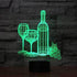 Optical Illusion 3D Red Wine Cup Night Light, 16 Colors Changing USB Powered LED Table Desk Lamp with Remote Control
