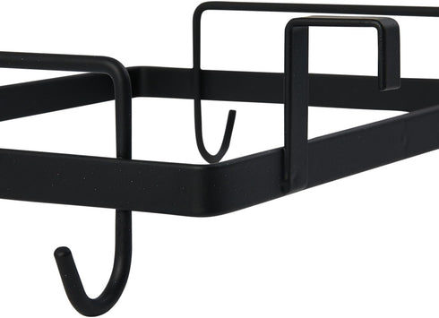 Sleek Black Metal Over-the-Door Trash Bag Holder for Home Organization