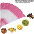 FTVOGUE 50 Piece Clear Cone-Shaped Treat Bags with Twist Ties, Cellophane Candy Bags (Pink)