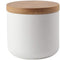 jessie Ceramic Storage Containers with Airtight Seal Bamboo Lids, Kitchen Canisters for Tea Spice Sugar Coffee (White,