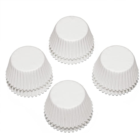 Caperci 500 Count Mini Cupcake Liners, White Muffin Liners, Greaseproof Small Cupcake Wrappers for Baking