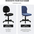 Velvet Stretch Armless Office Chair Covers, Colorful Slipcover for Desk Chairs (Navy)