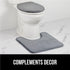 GORILLA GRIP Thick Memory Foam Toilet Lid Seat Cover, Soft Velvet, Machine Wash, Graphite, 19.5x18.5