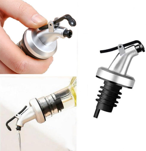 10 PCS Oil Pour Spouts, Olive Oil Vinegar Wine Dispenser with Leak-Proof Cap, Kitchen and Bar Oil Bottle Stopper
