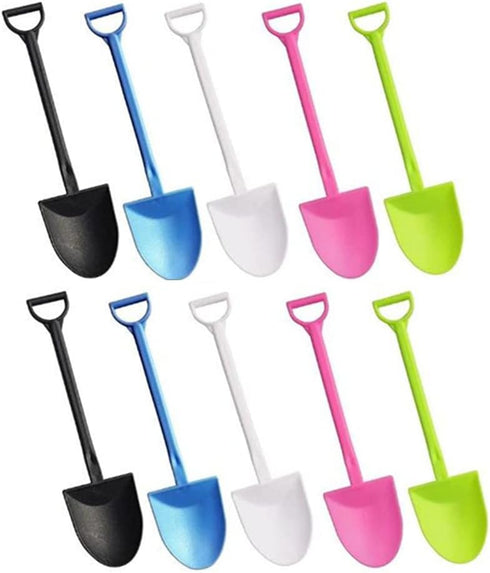 100 PCS Colorful Plastic Mini Shovel Shape Spoons, 4.8 Inch Ice Cream Spoon for Dessert & Yogurt
