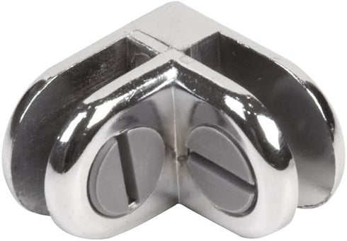 Glass Cube Connectors for 3/16" Thick Glass, 2 Way Glass Cubby Display Joiner, Chrome, 10 Pack