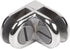 Glass Cube Connectors for 3/16" Thick Glass, 2 Way Glass Cubby Display Joiner, Chrome, 10 Pack