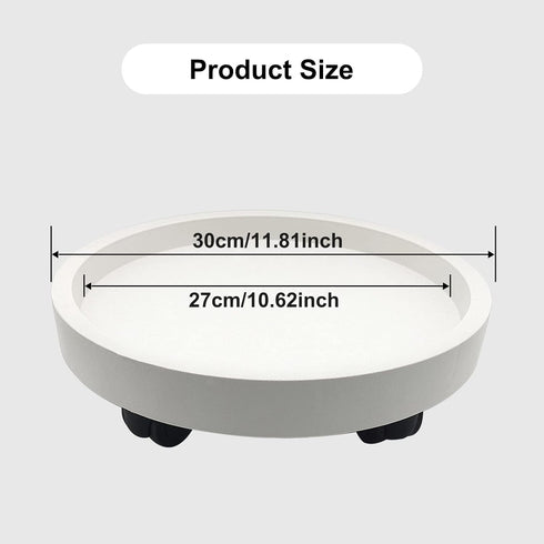 itechpanda Outdoor Roll Around Plant Caddy with Wheeled Planter Pallet, Heavy Duty Plant Tray Round Planter Trolly