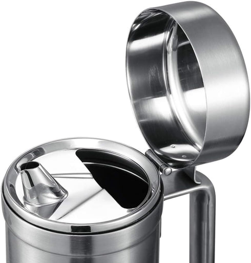 Oil Can Stainless Steel Olive Oil Dispenser Bottle, 550ML Leak Proof Pot for Kitchen Cooking, BBQ, Salad Storage with