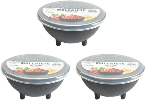 Salsa Bowl with Lid, Set of 3 for Dips, Microwave, Freezer, Dishwasher Safe, BPA Free