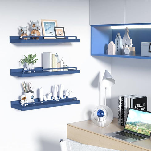 Set 3 RYOFOBETTO Floating Shelves, Bathroom Decor Shelves Over Toilet, Farmhouse Wall Shelves for Living Room, Bedroom
