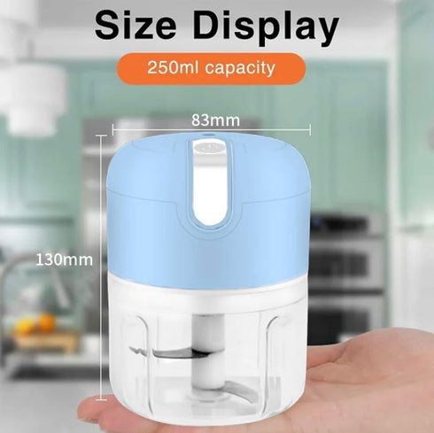 Electric Stainless Steel Garlic Chopper with 3 Blades for Food Processing Meat and Vegetables