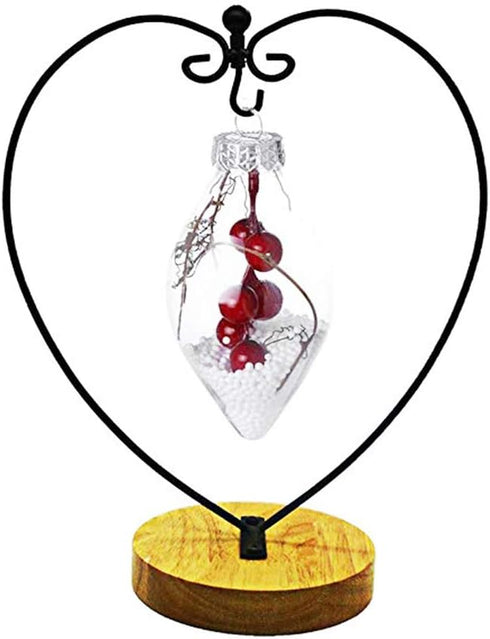WAJJ Ornament Display Stand for Hanging Glass Terrarium Wood Base Creative Decoration for Home Garden Wedding Party