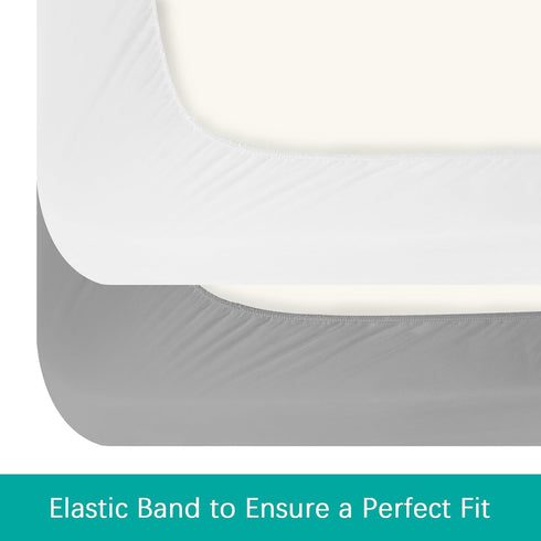 38'' 24'', 2 Pack Biloban Mini Crib Sheets Fitted Waterproof x Mattress Protector Cover Fits for Dream on Me/Newton