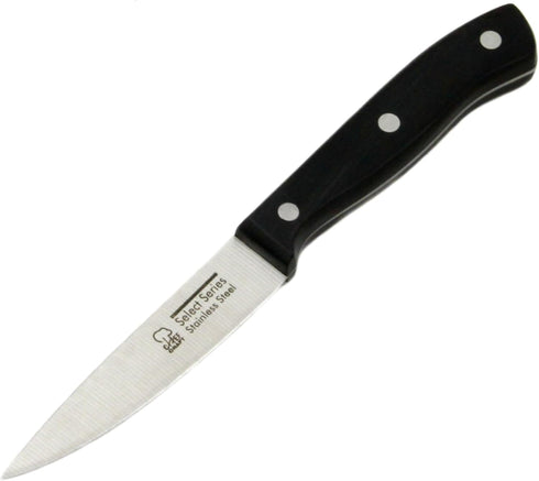 Chef Craft Select Paring Knife, 4 Inch Blade, 8 Inches in Length, Stainless Steel/Black