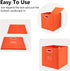 Robuy Set of 4 Foldable Cube Storage Bins, Fabric Storage Boxes with Dual Metal Handles for Organizing Clothes, Toys,