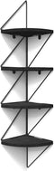 SZQINJI Corner Shelf Wall Mount 4-Tier Rustic Wood Floating Shelves Wall Shelves