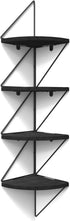 SZQINJI Corner Shelf Wall Mount 4-Tier Rustic Wood Floating Shelves Wall Shelves