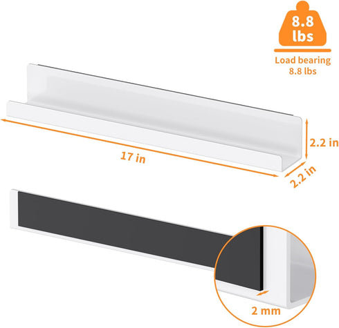 Carmanon Magnetic Book Shelf for Whiteboard, Reusable Acrylic Book Display Shelf with Strong Adsorption Capacity