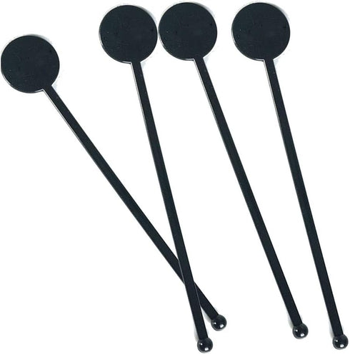 7 Inches Cocktail Swizzle Stick, Disc Top Drink Stirrers, Plastic Coffee Whiskey Stirrers, Pack of 50