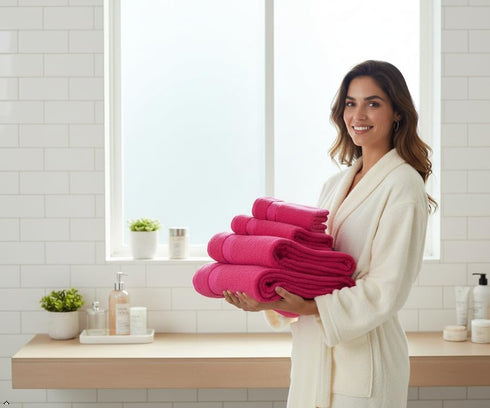 Set -100% 2 2 2 6 Bath Towels Cotton - Bath, Hand & Washcloths - Large, Thick, Fluffy, Absorbent, Quick Dry, Soft