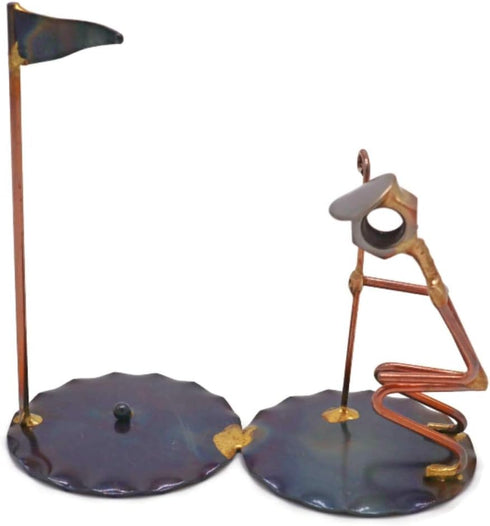 Golf Short Putt Man Collectible Handmade Metal Art Figurine, Desk Accessories, Trophy, Office D cor, Boss Gift