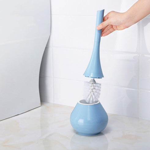 INCHANT Toilet Brush with Holder, Bathroom Detachable Toilet Brush - Blue