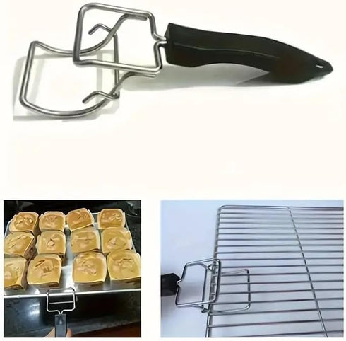 (2-PCs) Air Fryer Convection Toaster Oven Tray Extractor, Grills Clip, Scald Resistant Handle Tool, Durable Oven Tray