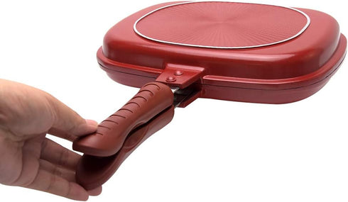 Square Double Sided Frying Pan, Non-stick Kitchen Baking Pancake Pan, Indoor/Outdoor Camping Sandwich Toaster Grill