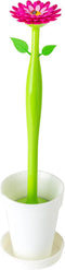 Vigar Flower Power Toilet Brush Set - Toilet Brush with Daisy Handle and Flowerpot Base, Durable Bristles