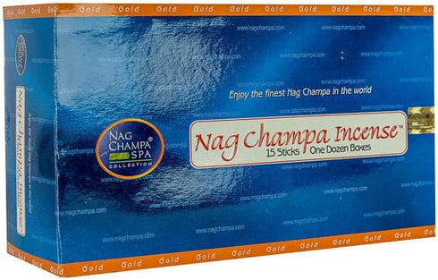 Nag Champa Gold Incense, 15 Sticks - 12 Boxes (180 Total)